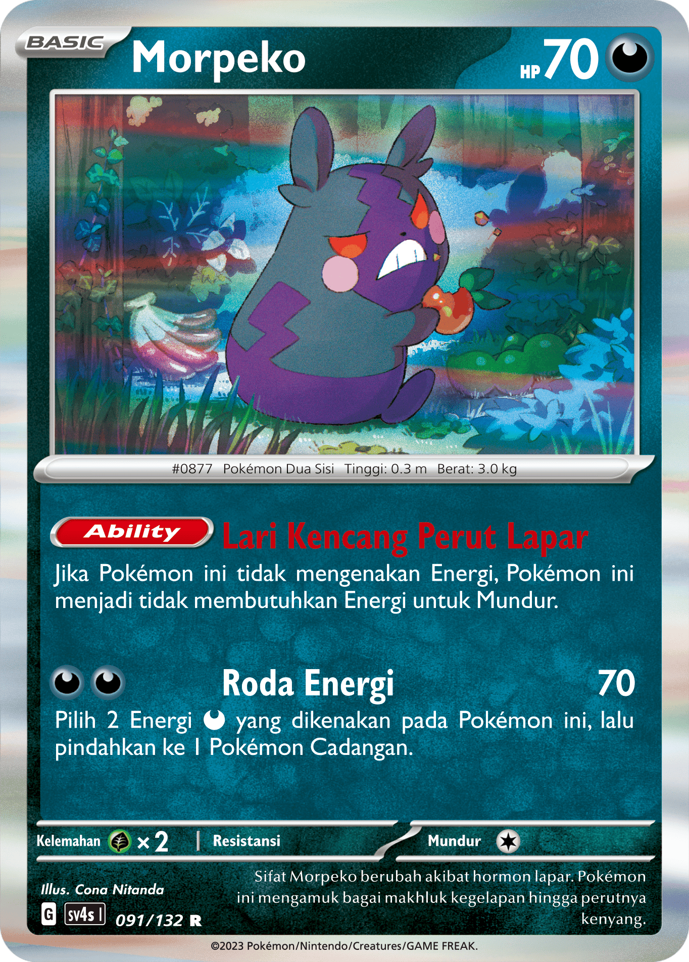 Morpeko 091/132 — Pertemuan Paradoks (Indonesian Pokémon TCG card)