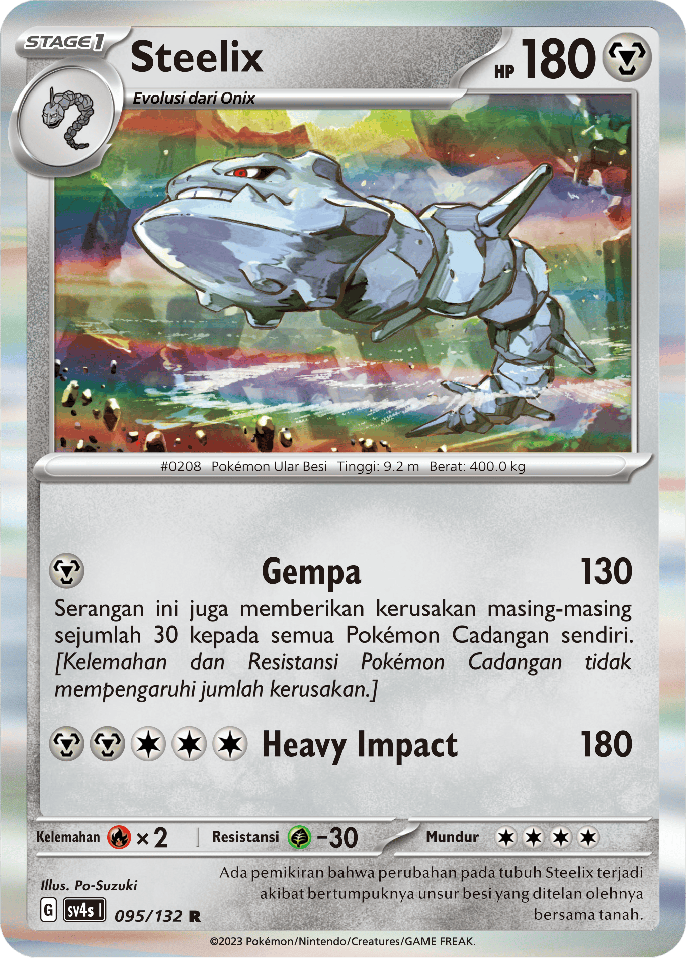 Steelix 095/132 — Pertemuan Paradoks (Indonesian Pokémon TCG card)