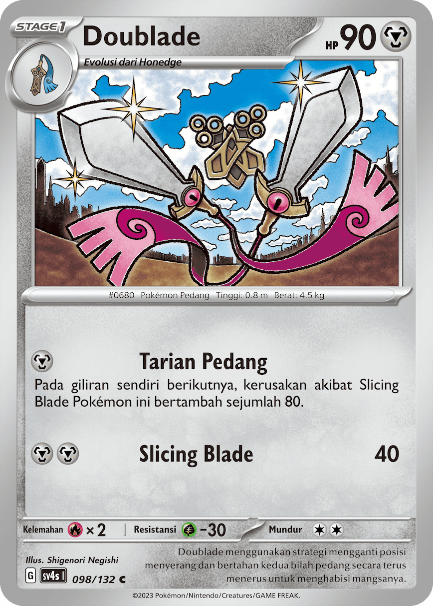 Doublade 098/132 — Pertemuan Paradoks (Indonesian Pokémon TCG card)