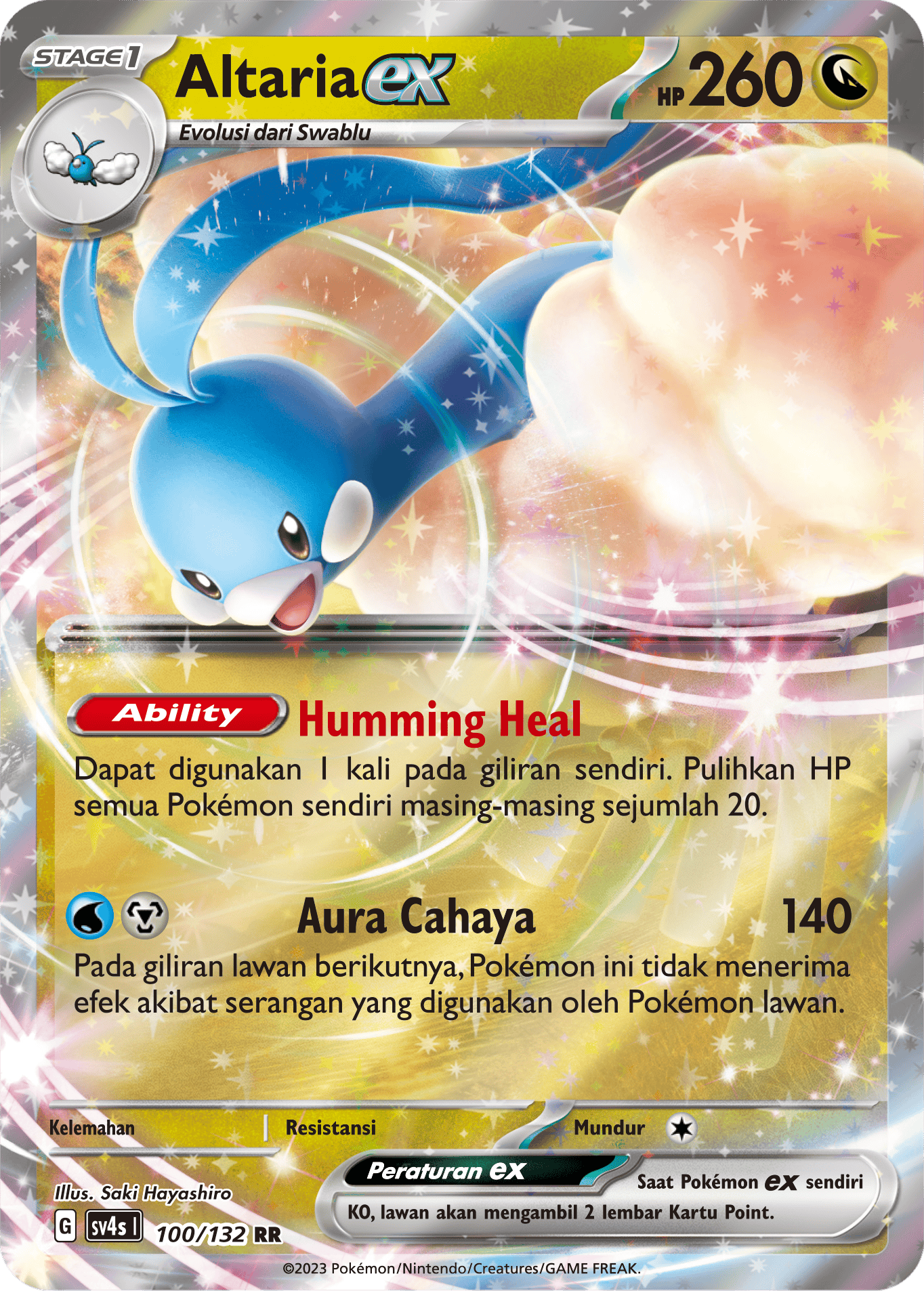 Altaria ex 100/132 — Pertemuan Paradoks (Indonesian Pokémon TCG card)