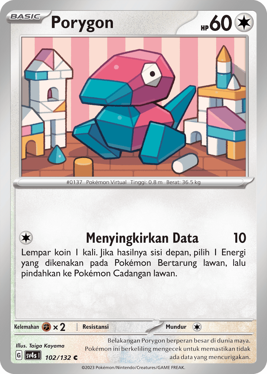 Porygon 102/132 — Pertemuan Paradoks (Indonesian Pokémon TCG card)