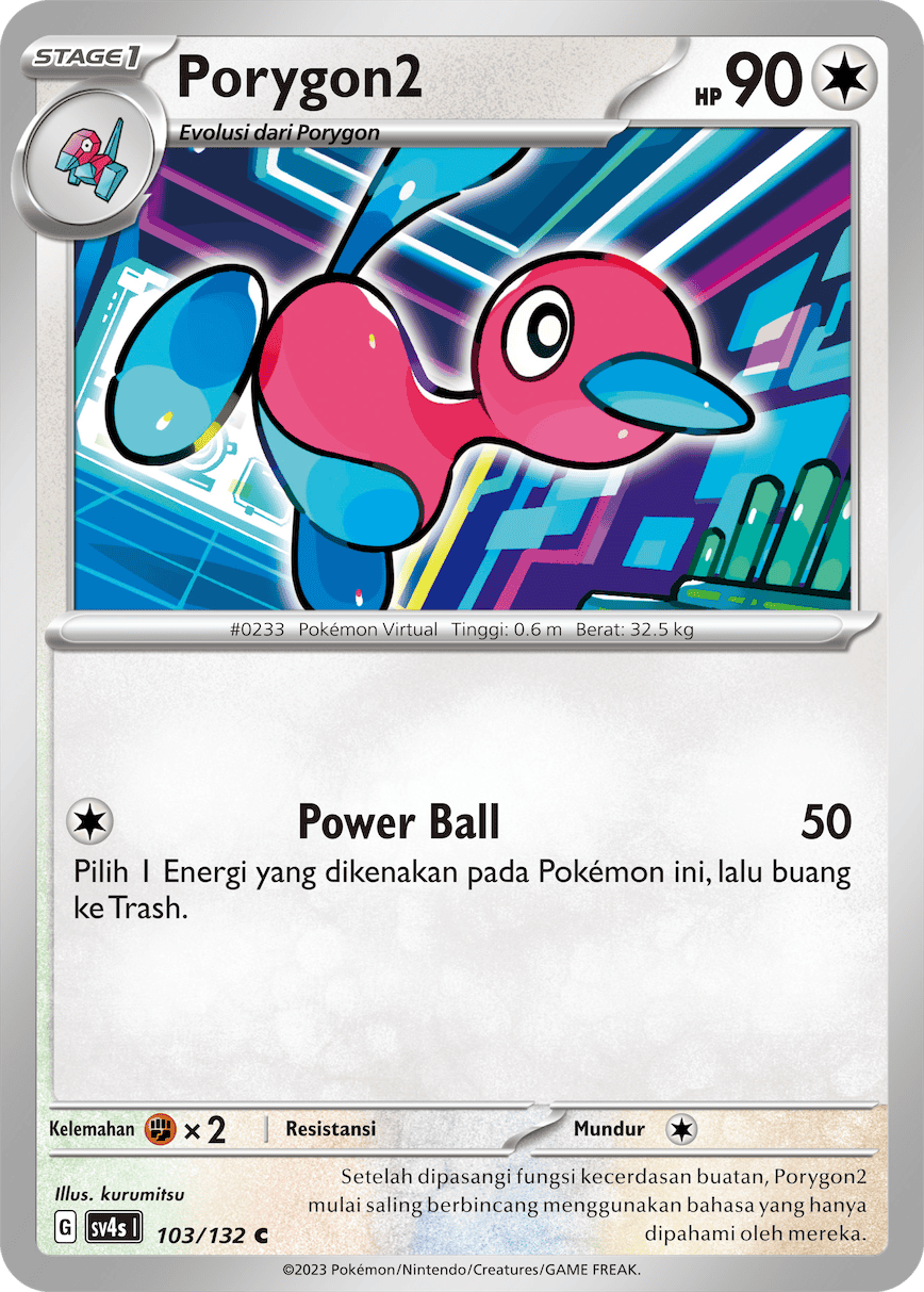 Porygon2 103/132 — Pertemuan Paradoks (Indonesian Pokémon TCG card)
