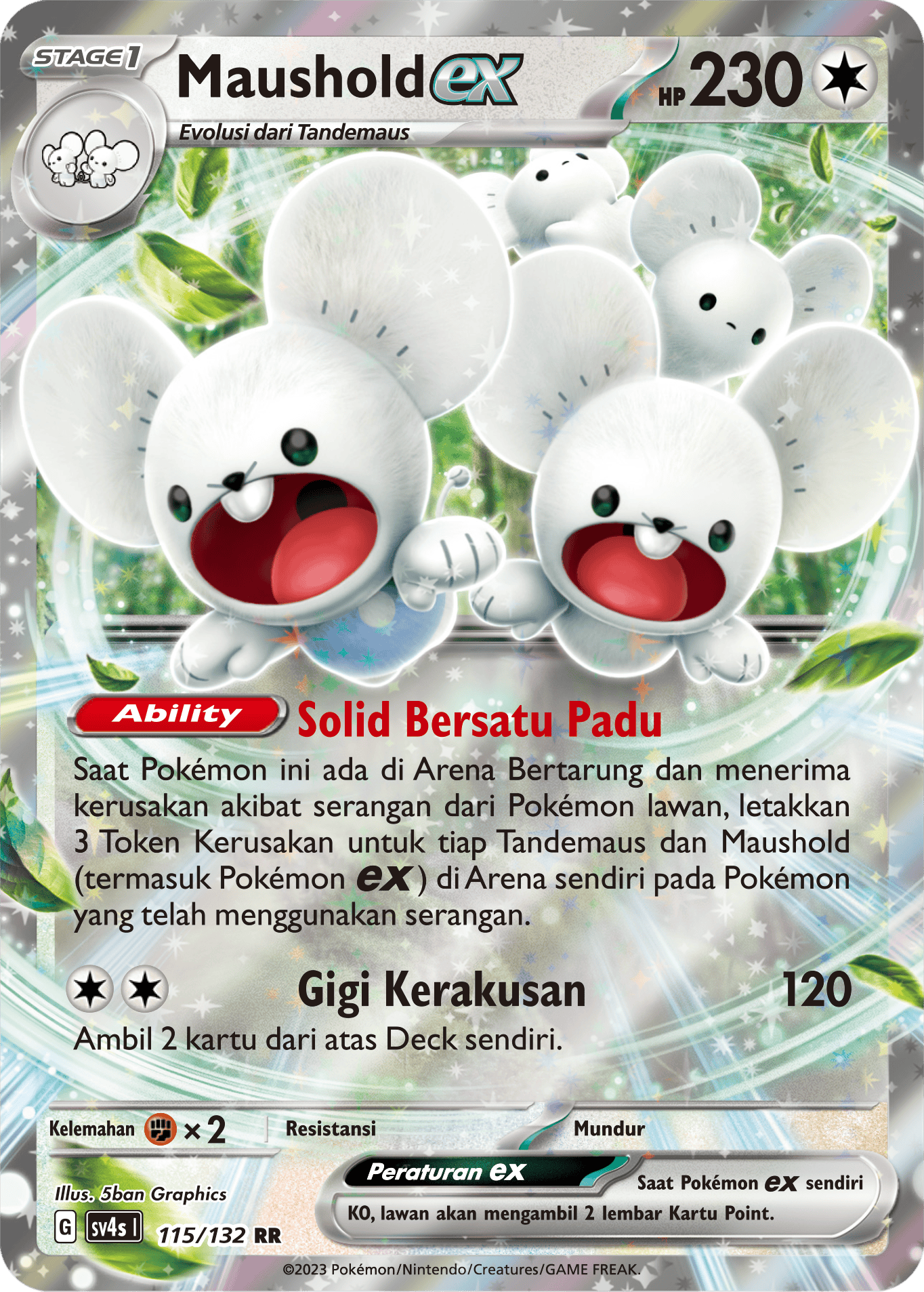 Maushold ex 115/132 — Pertemuan Paradoks (Indonesian Pokémon TCG card)