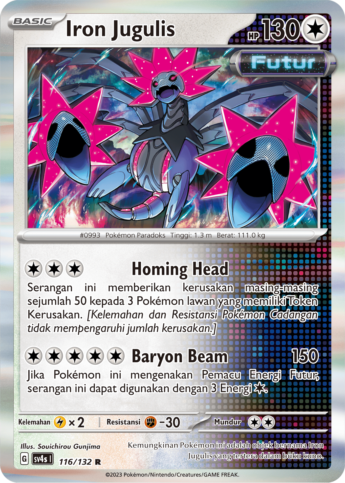 Iron Jugulis 116/132 — Pertemuan Paradoks (Indonesian Pokémon TCG card)