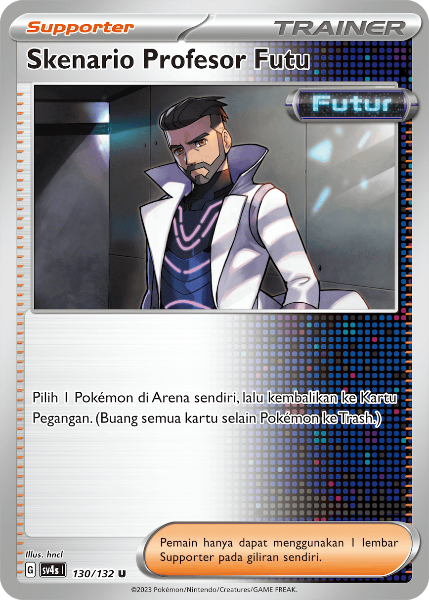 Skenario Profesor Futu 130/132 — Pertemuan Paradoks (Indonesian Pokémon TCG card)