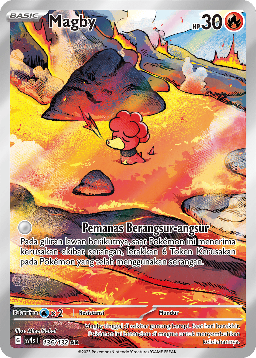 Magby 136/132 — Pertemuan Paradoks (Indonesian Pokémon TCG card)