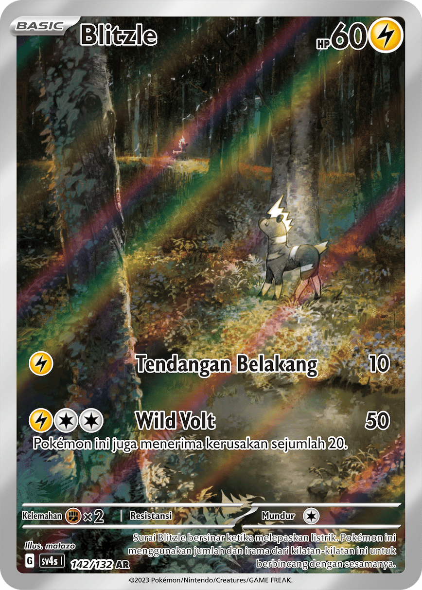 Blitzle 142/132 — Pertemuan Paradoks (Indonesian Pokémon TCG card)