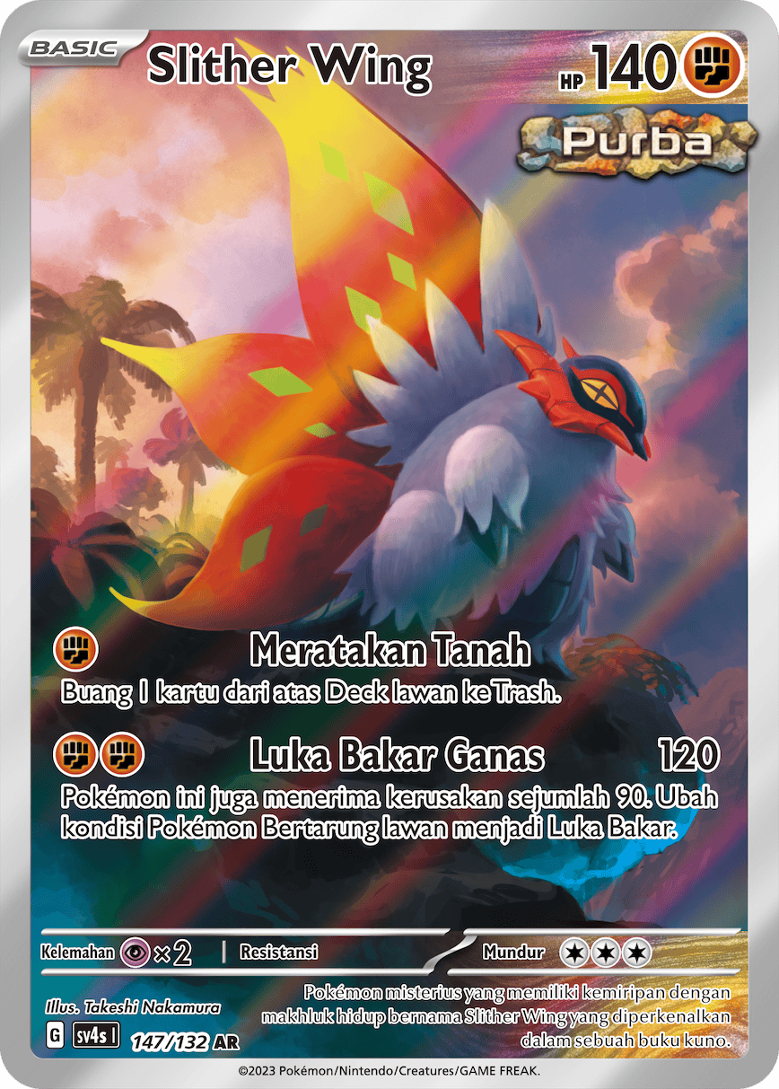 Slither Wing 147/132 — Pertemuan Paradoks (Indonesian Pokémon TCG card)