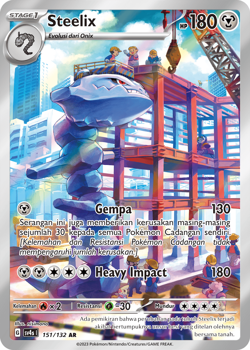 Steelix 151/132 — Pertemuan Paradoks (Indonesian Pokémon TCG card)