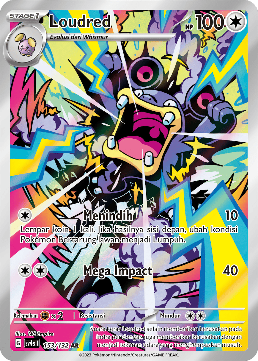 Loudred 153/132 — Pertemuan Paradoks (Indonesian Pokémon TCG card)
