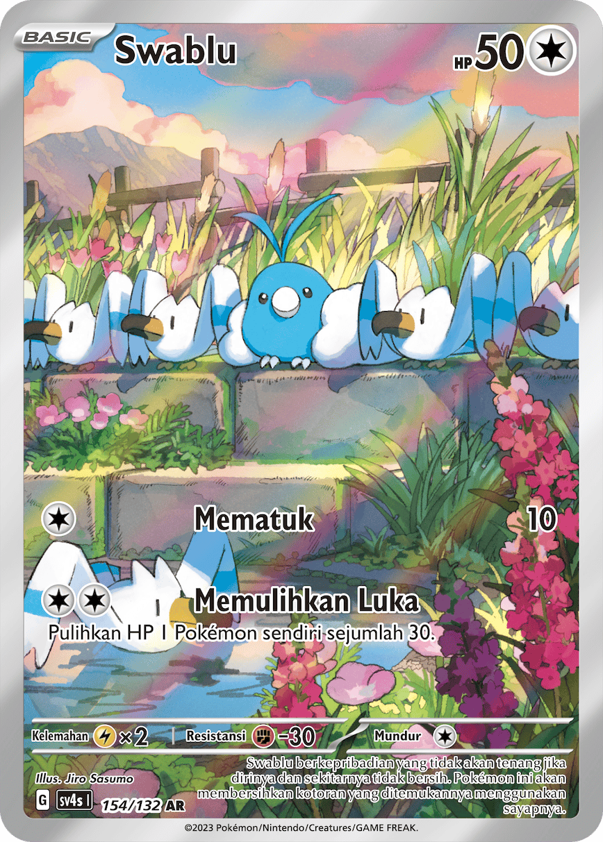 Swablu 154/132 — Pertemuan Paradoks (Indonesian Pokémon TCG card)