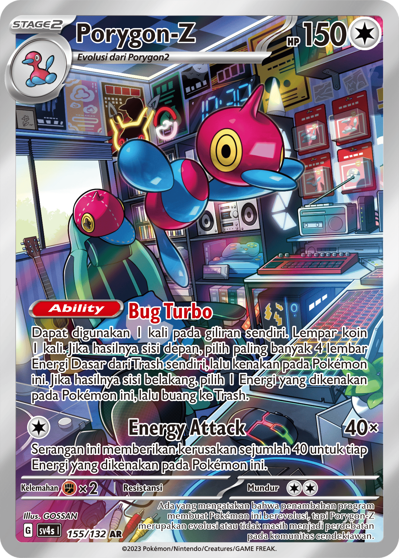 Porygon-Z 155/132 — Pertemuan Paradoks (Indonesian Pokémon TCG card)