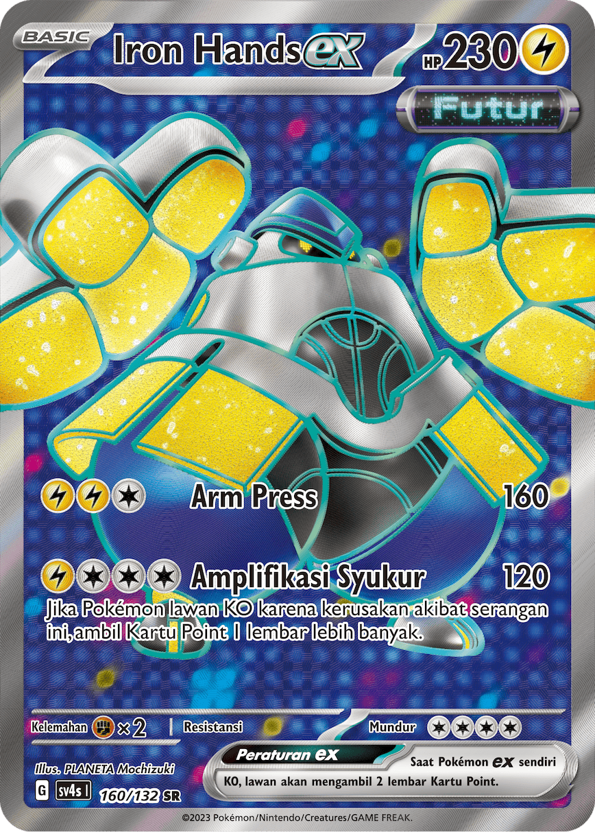 Iron Hands ex 160/132 — Pertemuan Paradoks (Indonesian Pokémon TCG card)