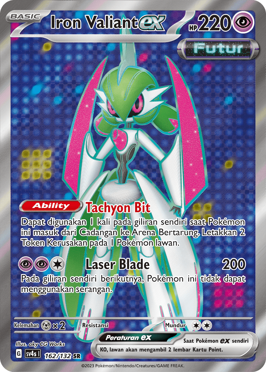 Iron Valiant ex 162/132 — Pertemuan Paradoks (Indonesian Pokémon TCG card)