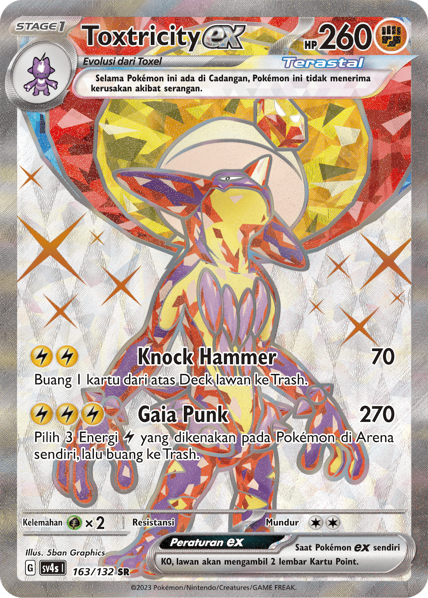Toxtricity ex 163/132 — Pertemuan Paradoks (Indonesian Pokémon TCG card)