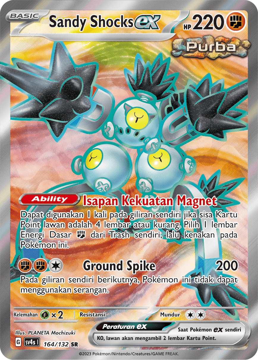 Sandy Shocks ex 164/132 SR — Pertemuan Paradoks (Indonesian Pokémon TCG card)