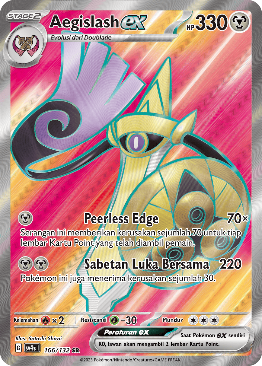 Aegislash ex 166/132 — Pertemuan Paradoks (Indonesian Pokémon TCG card)