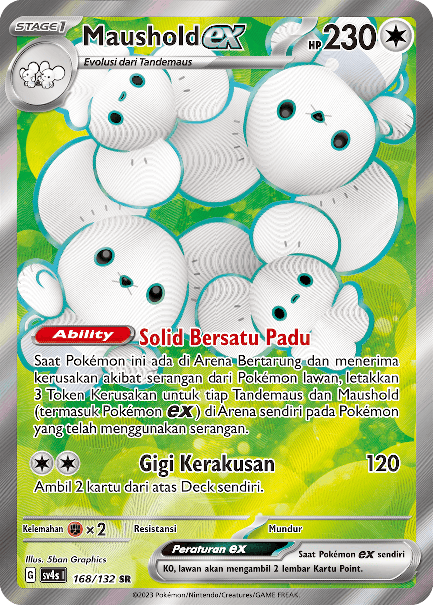Maushold ex 168/132 — Pertemuan Paradoks (Indonesian Pokémon TCG card)