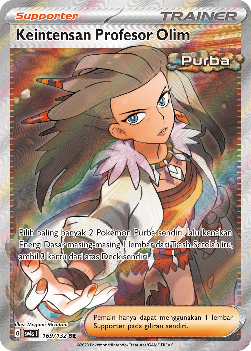 Keintensan Profesor Olim 169/132 — Pertemuan Paradoks (Indonesian Pokémon TCG card)