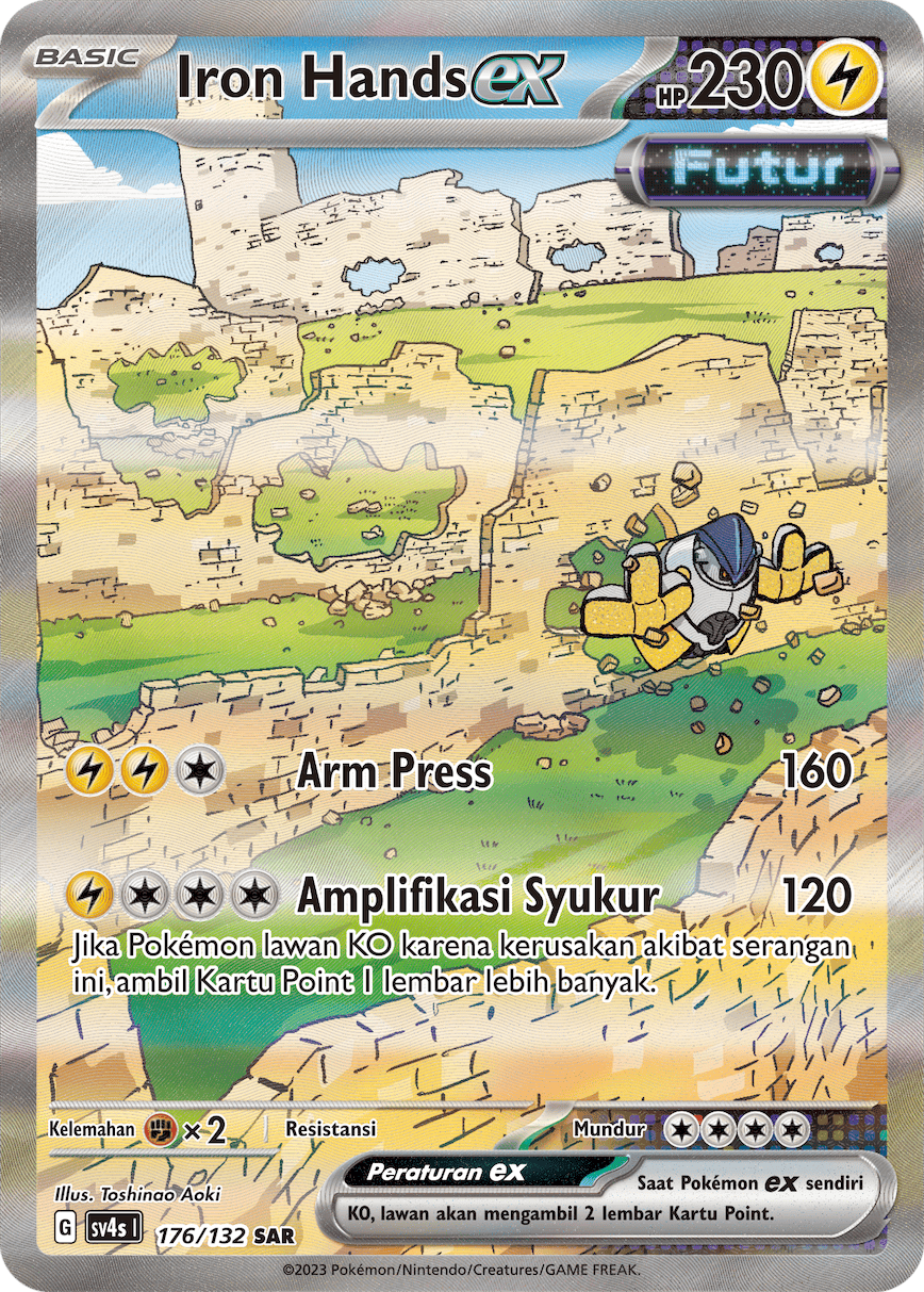 Iron Hands ex 176/132 — Pertemuan Paradoks (Indonesian Pokémon TCG card)