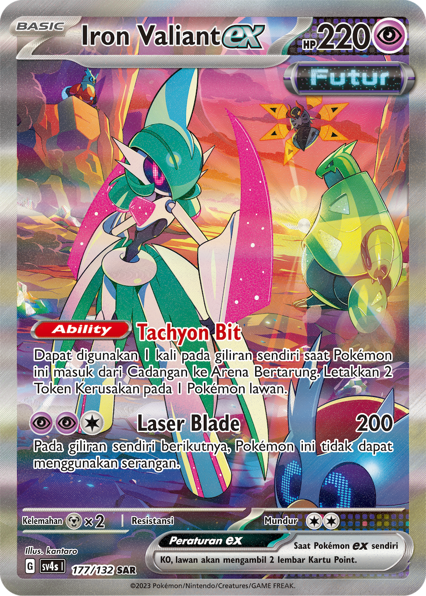 Iron Valiant ex 177/132 — Pertemuan Paradoks (Indonesian Pokémon TCG card)