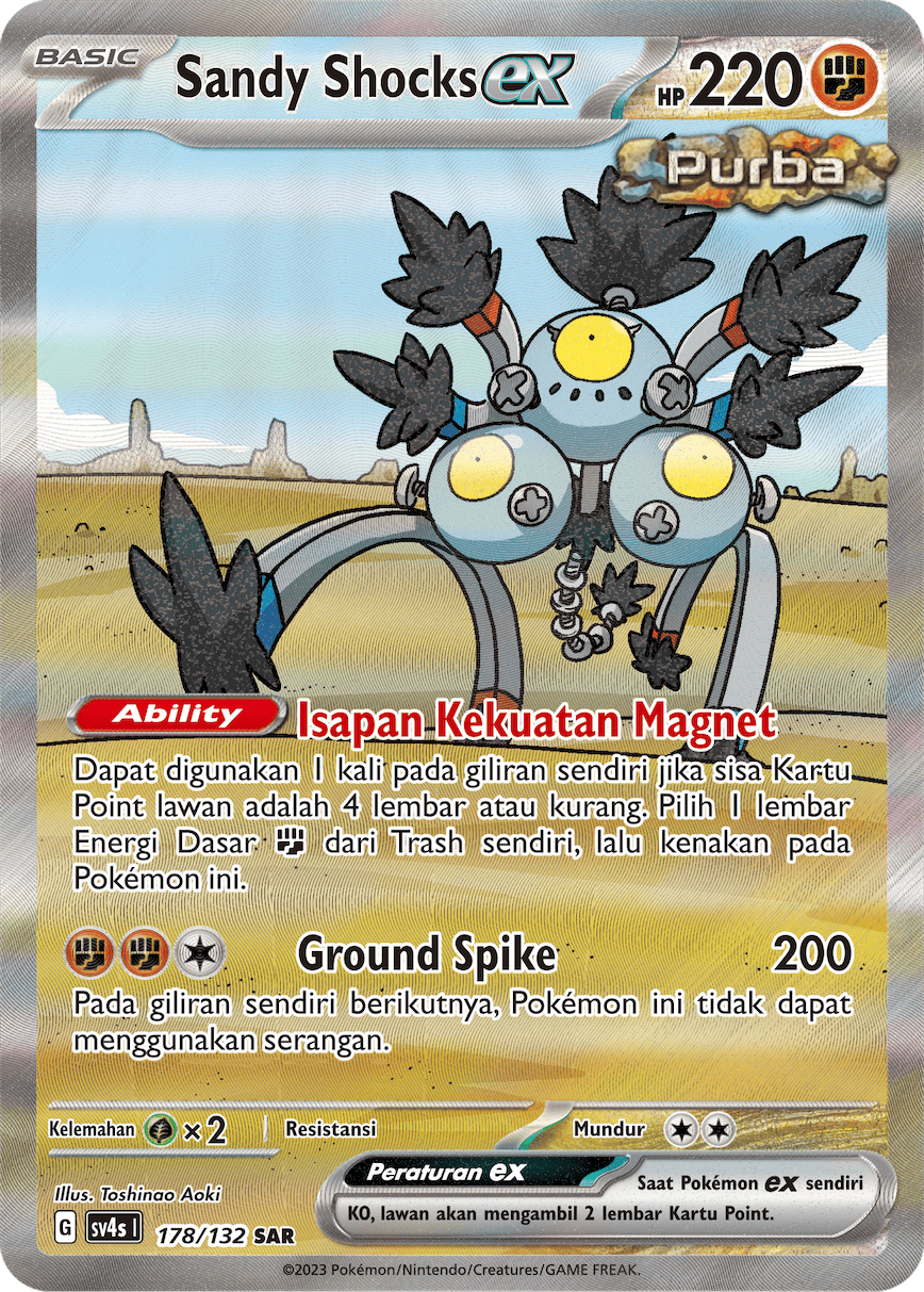 Sandy Shocks ex 178/132 — Pertemuan Paradoks (Indonesian Pokémon TCG card)
