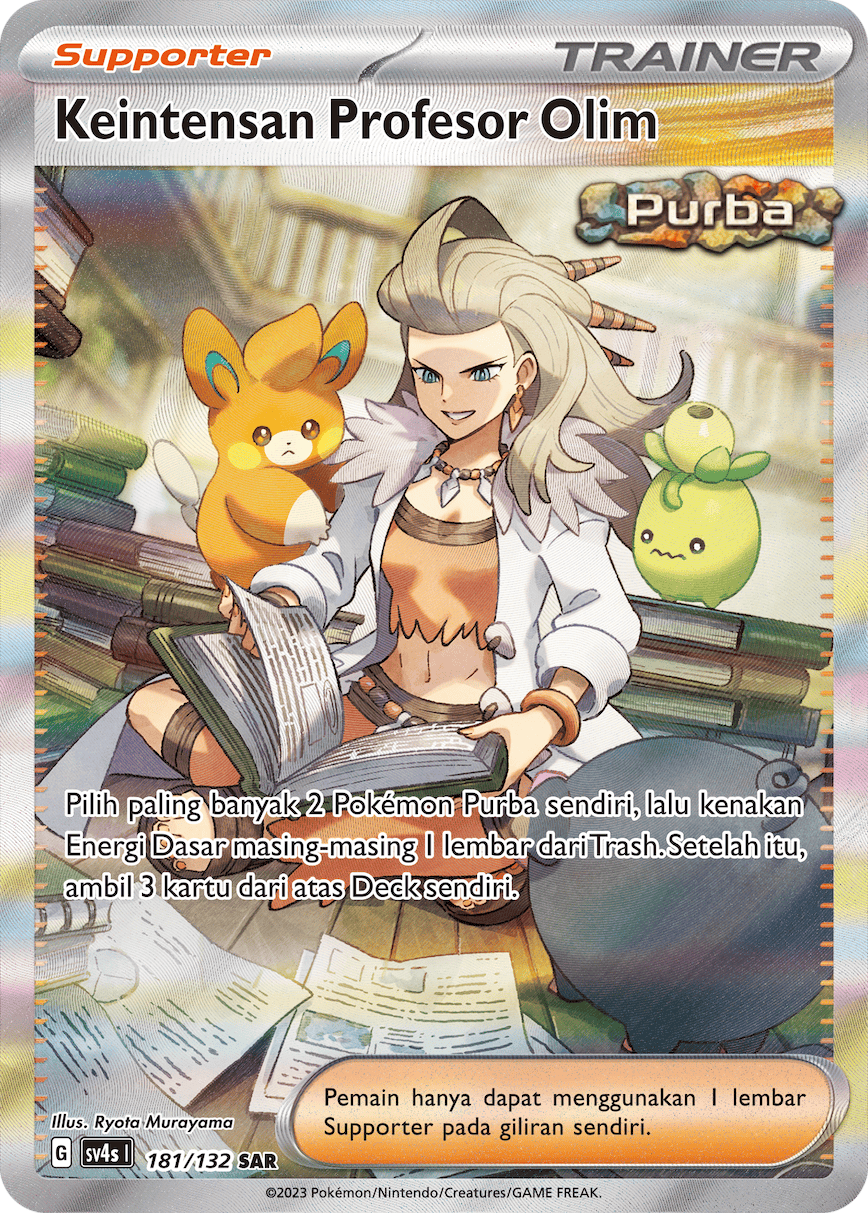 Keintensan Profesor Olim 181/132 — Pertemuan Paradoks (Indonesian Pokémon TCG card)