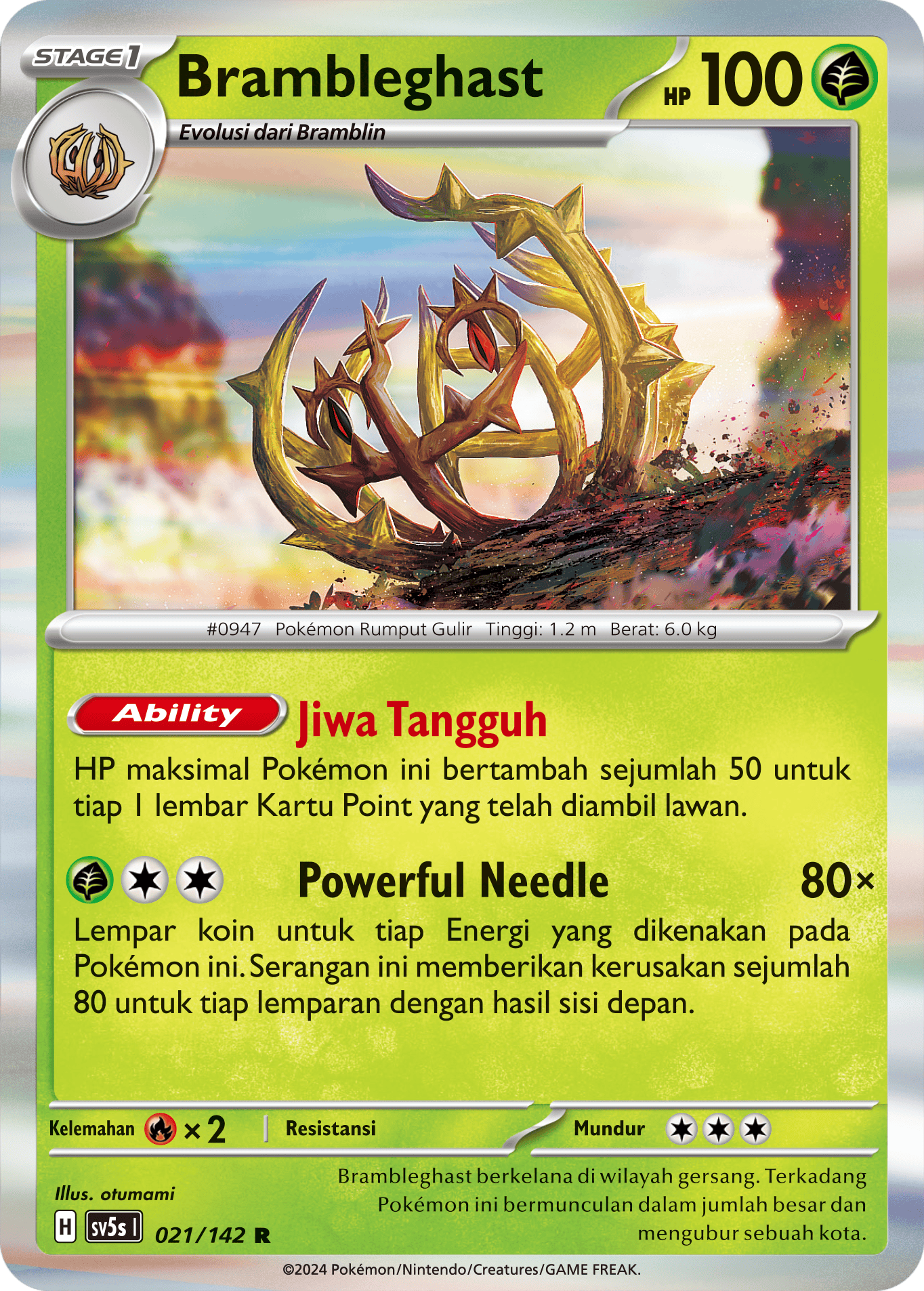 Brambleghast 021 — Paradoks Andalan (Indonesian Pokémon TCG card)