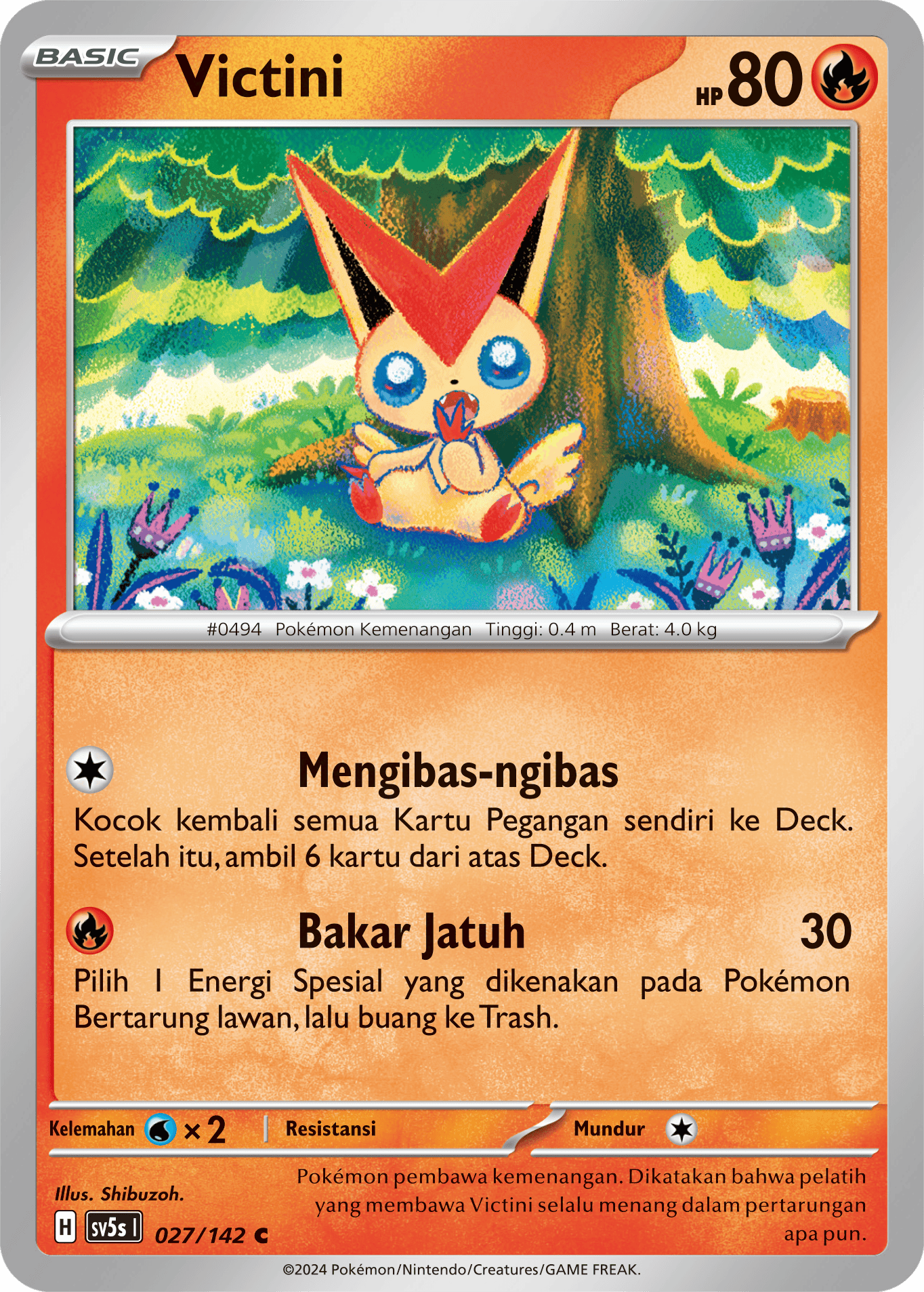 Victini 027 — Paradoks Andalan (Indonesian Pokémon TCG card)