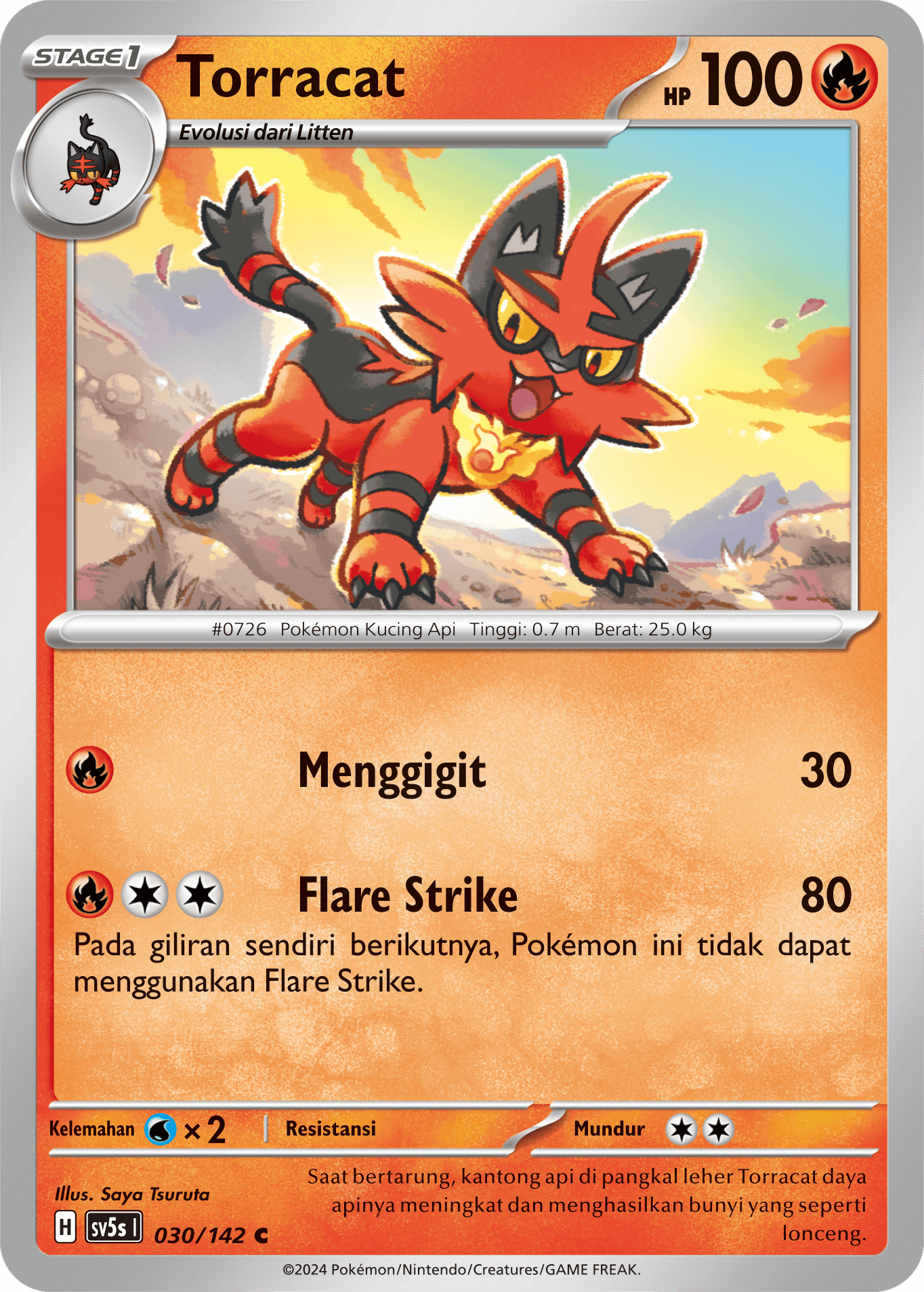 Torracat 030 — Paradoks Andalan (Indonesian Pokémon TCG card)