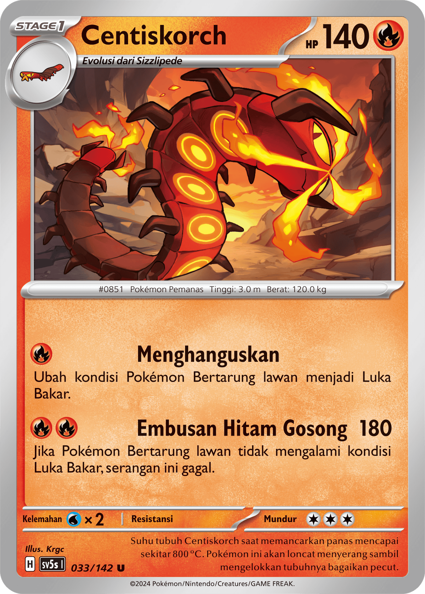 Centiskorch 033 — Paradoks Andalan (Indonesian Pokémon TCG card)