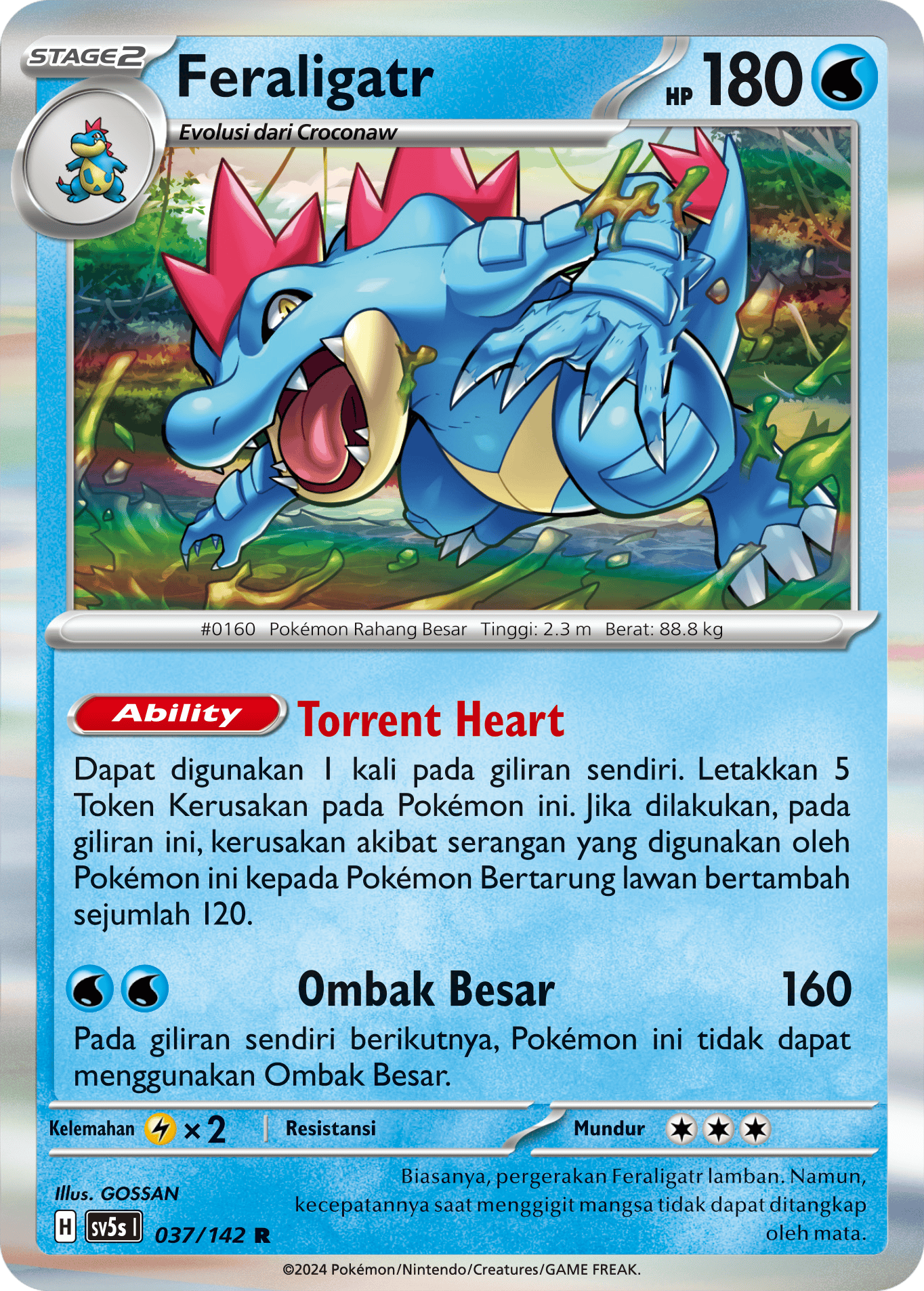 Feraligatr 037 — Paradoks Andalan (Indonesian Pokémon TCG card)