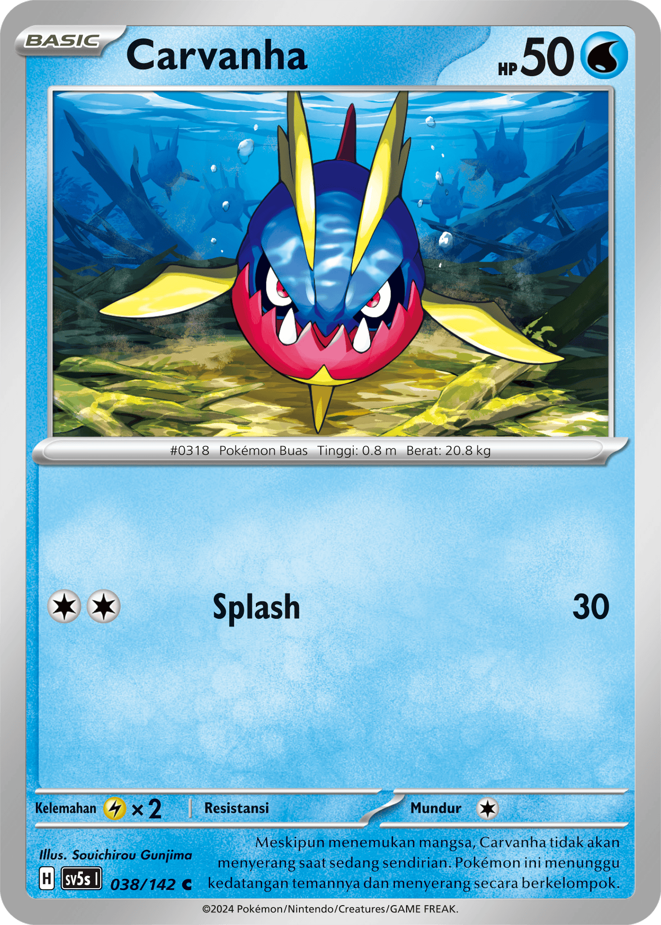 Carvanha 038 — Paradoks Andalan (Indonesian Pokémon TCG card)