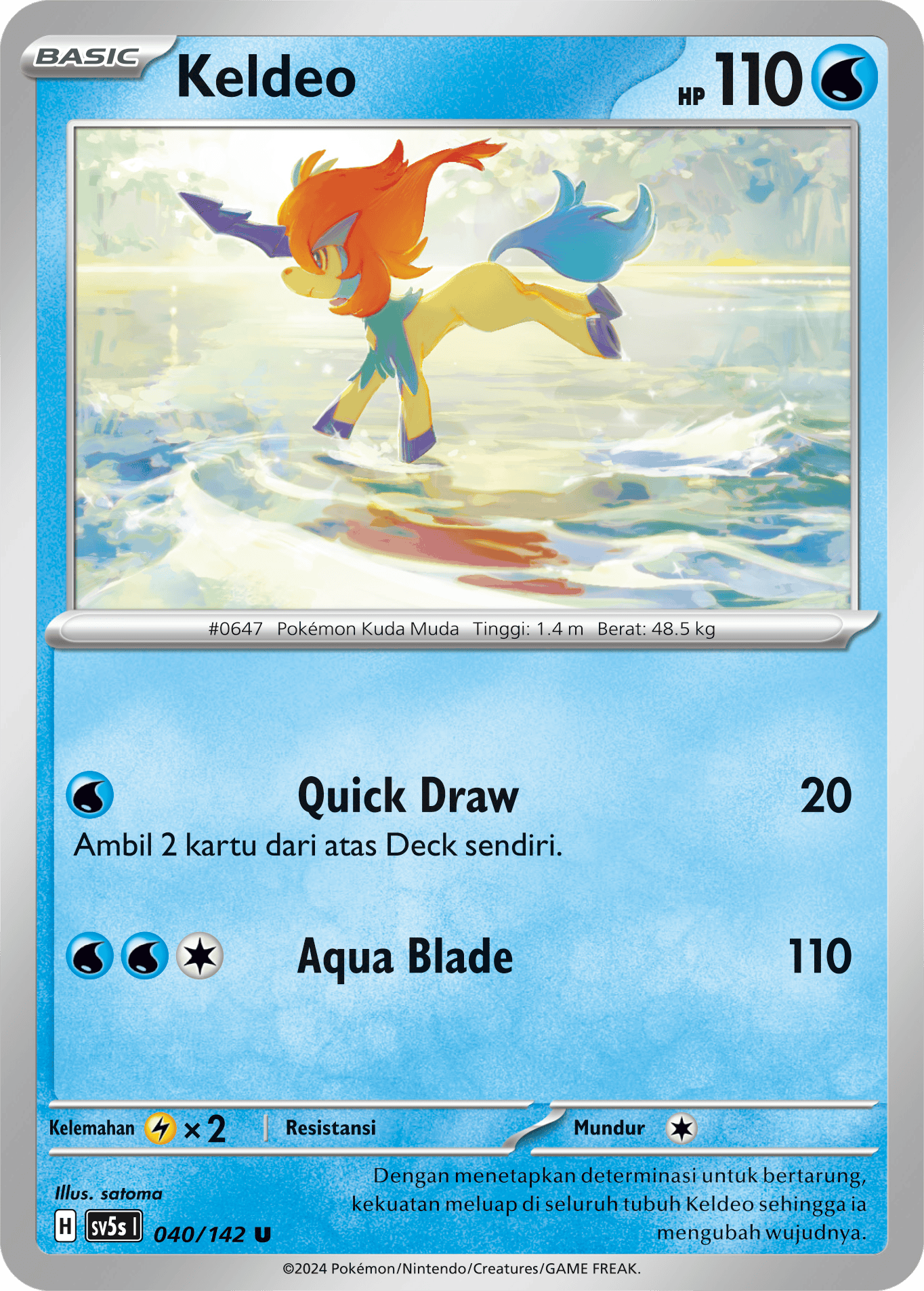 Keldeo 040 — Paradoks Andalan (Indonesian Pokémon TCG card)