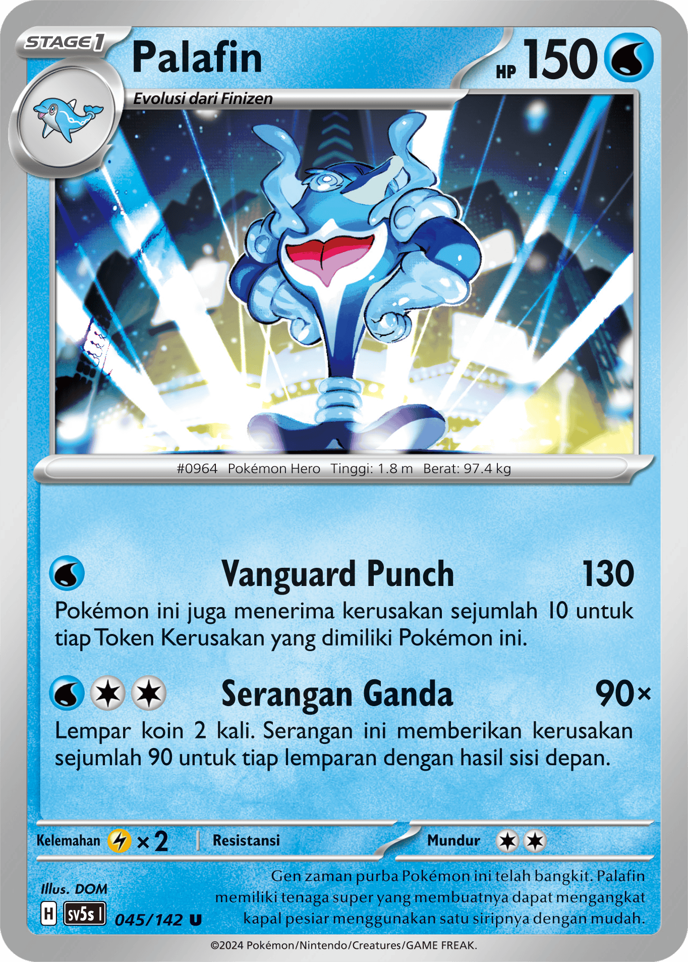 Palafin 045 — Paradoks Andalan (Indonesian Pokémon TCG card)