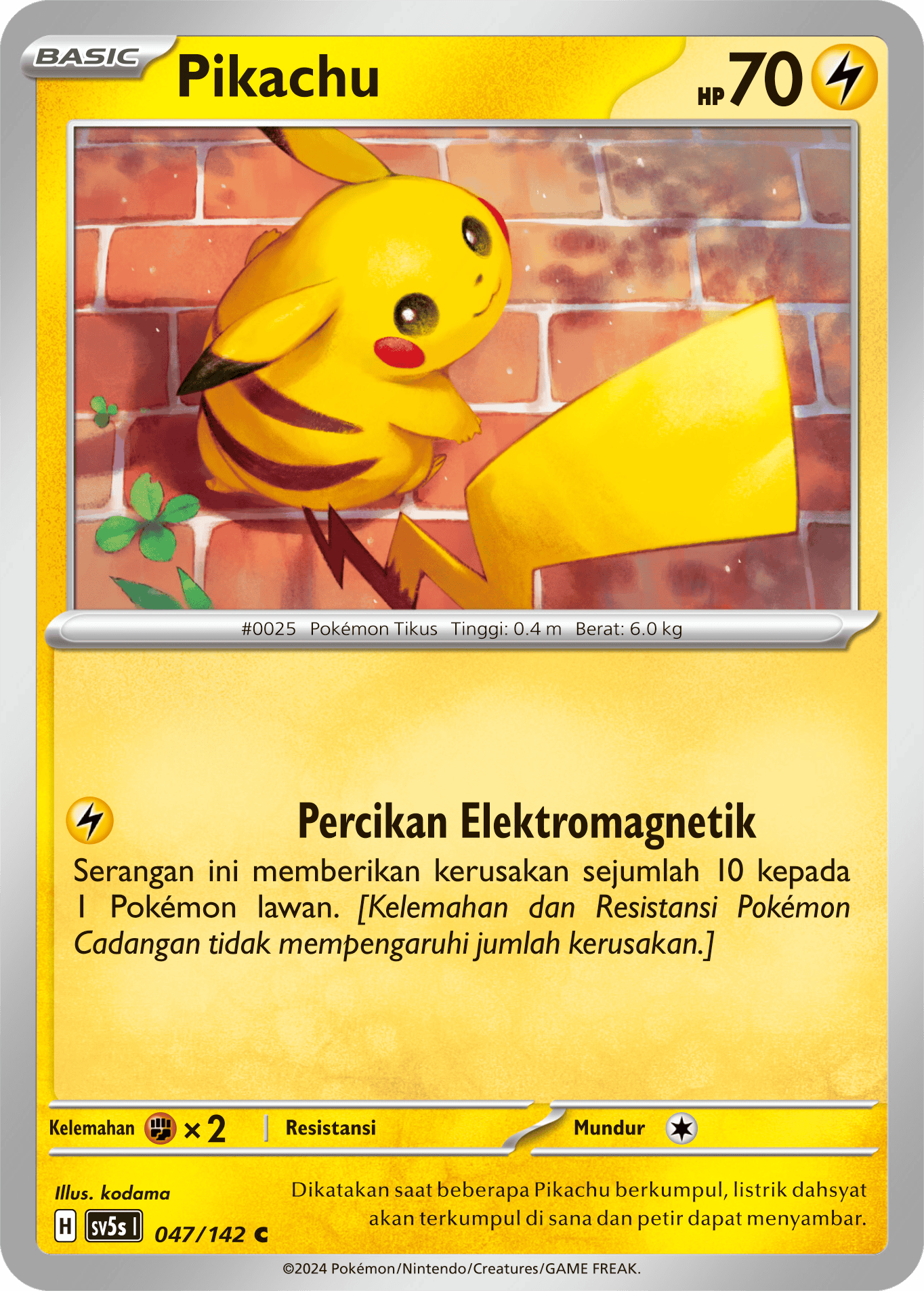 Pikachu 047 — Paradoks Andalan (Indonesian Pokémon TCG card)
