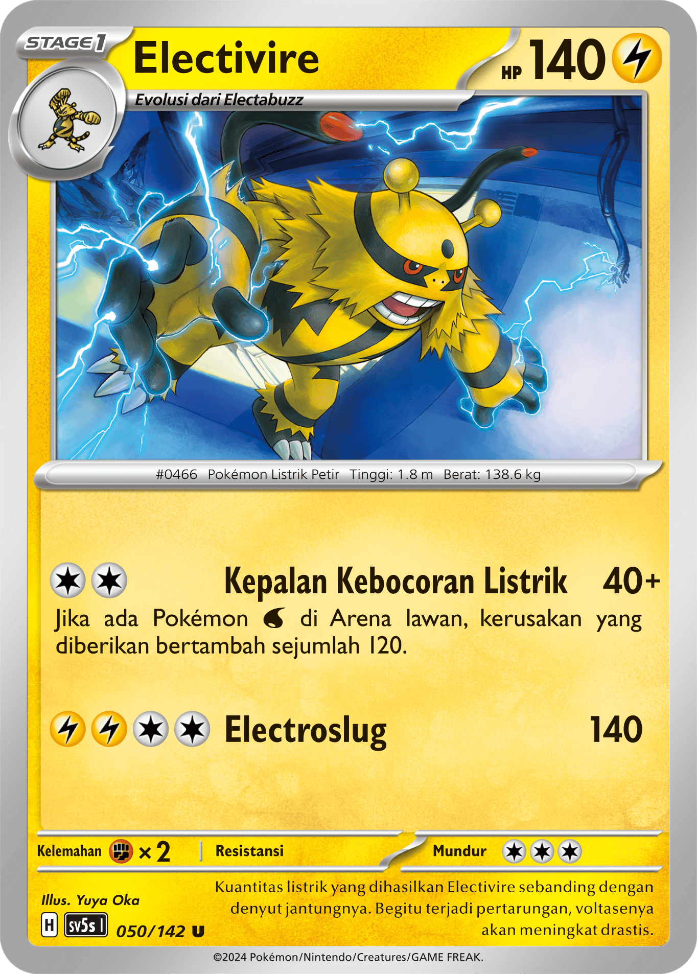 Electivire 050 — Paradoks Andalan (Indonesian Pokémon TCG card)