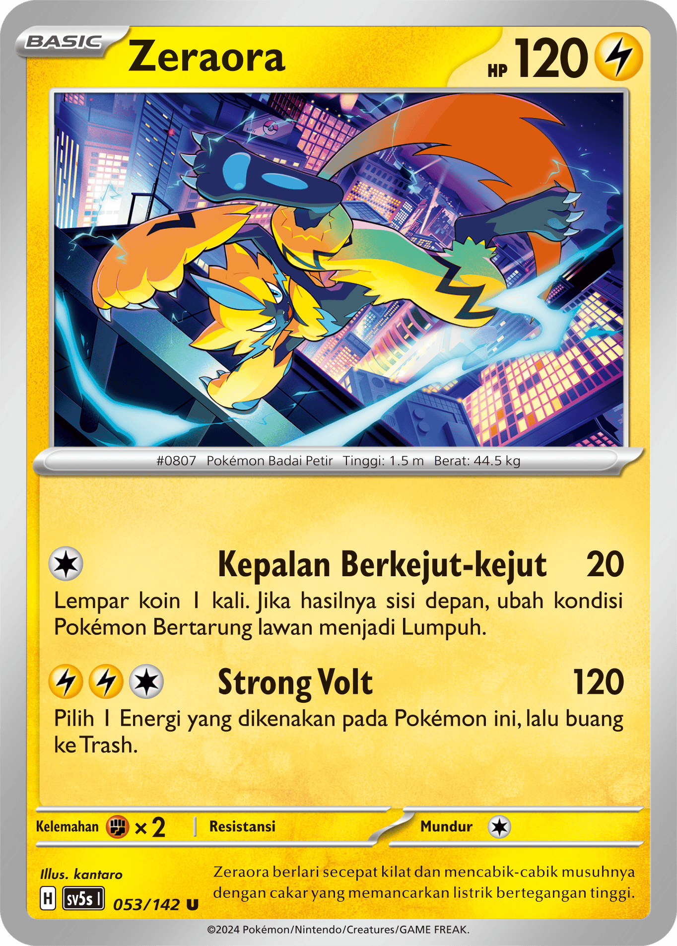Zeraora 053 — Paradoks Andalan (Indonesian Pokémon TCG card)