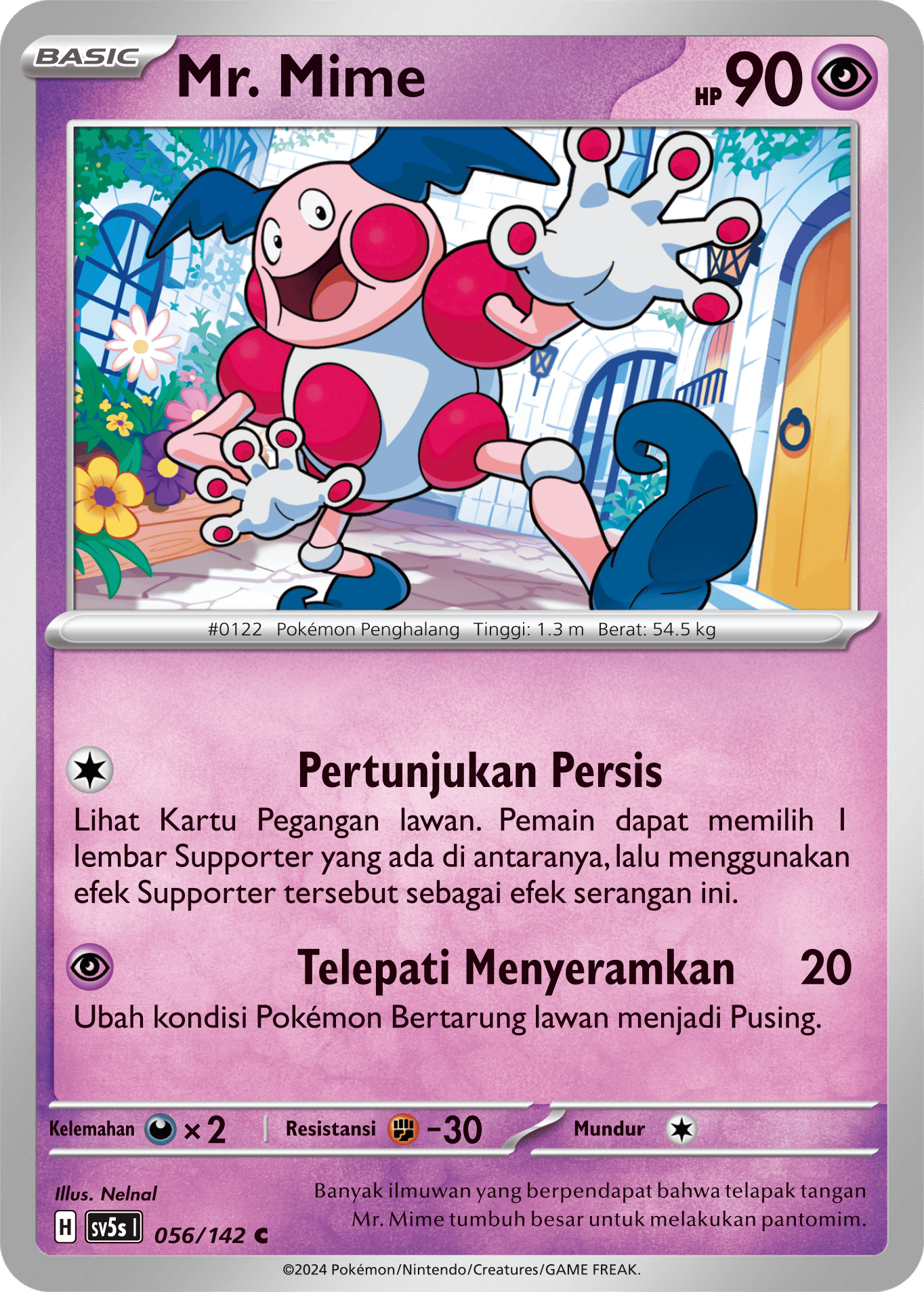 Mr. Mime 056 — Paradoks Andalan (Indonesian Pokémon TCG card)
