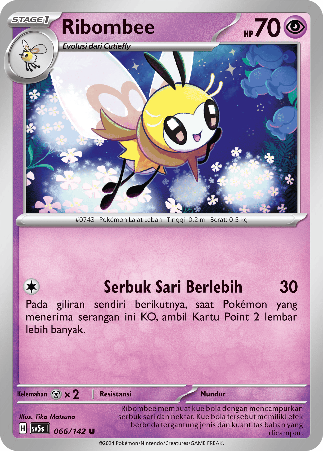 Ribombee 066 — Paradoks Andalan (Indonesian Pokémon TCG card)