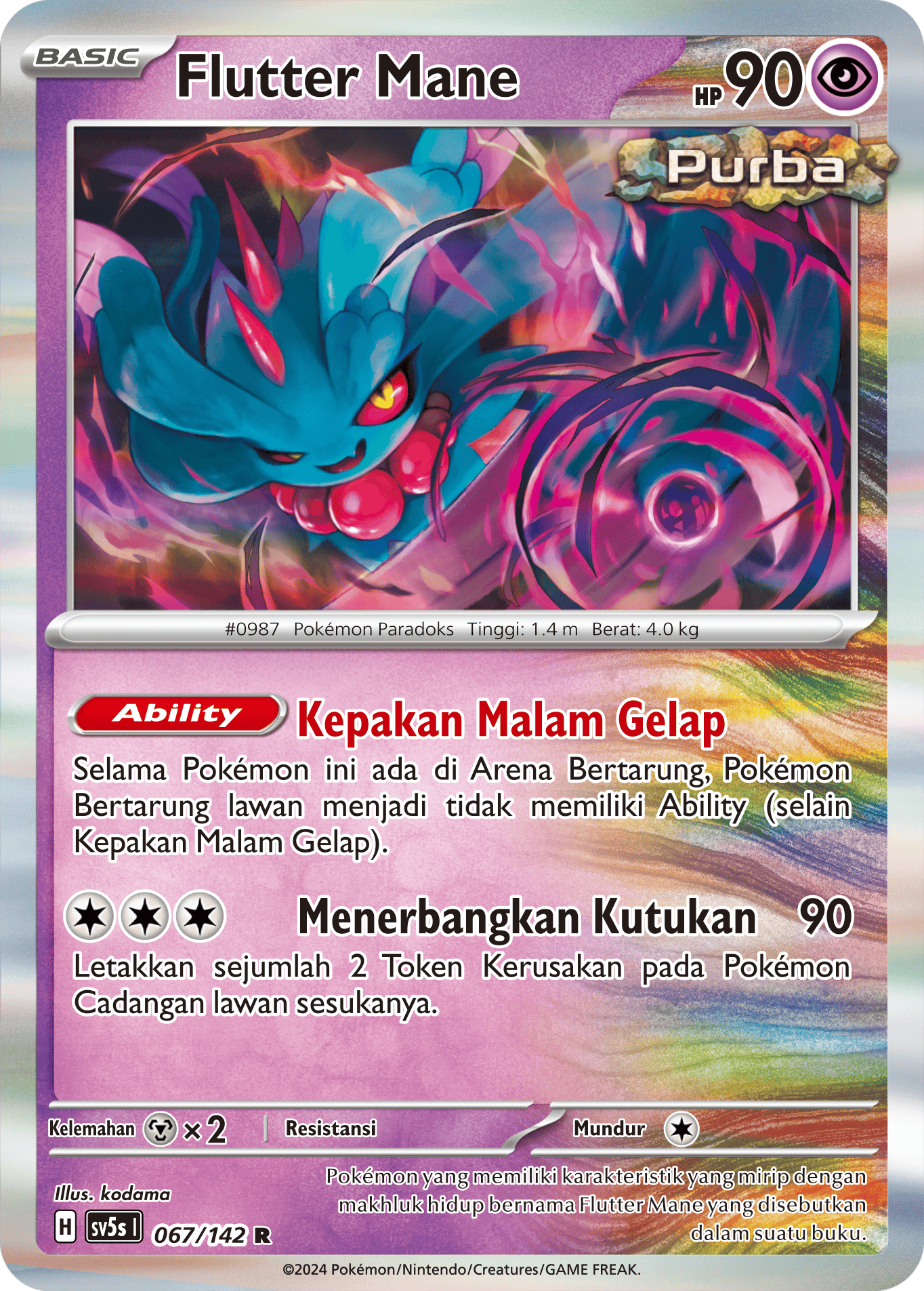 Flutter Mane 067 — Paradoks Andalan (Indonesian Pokémon TCG card)