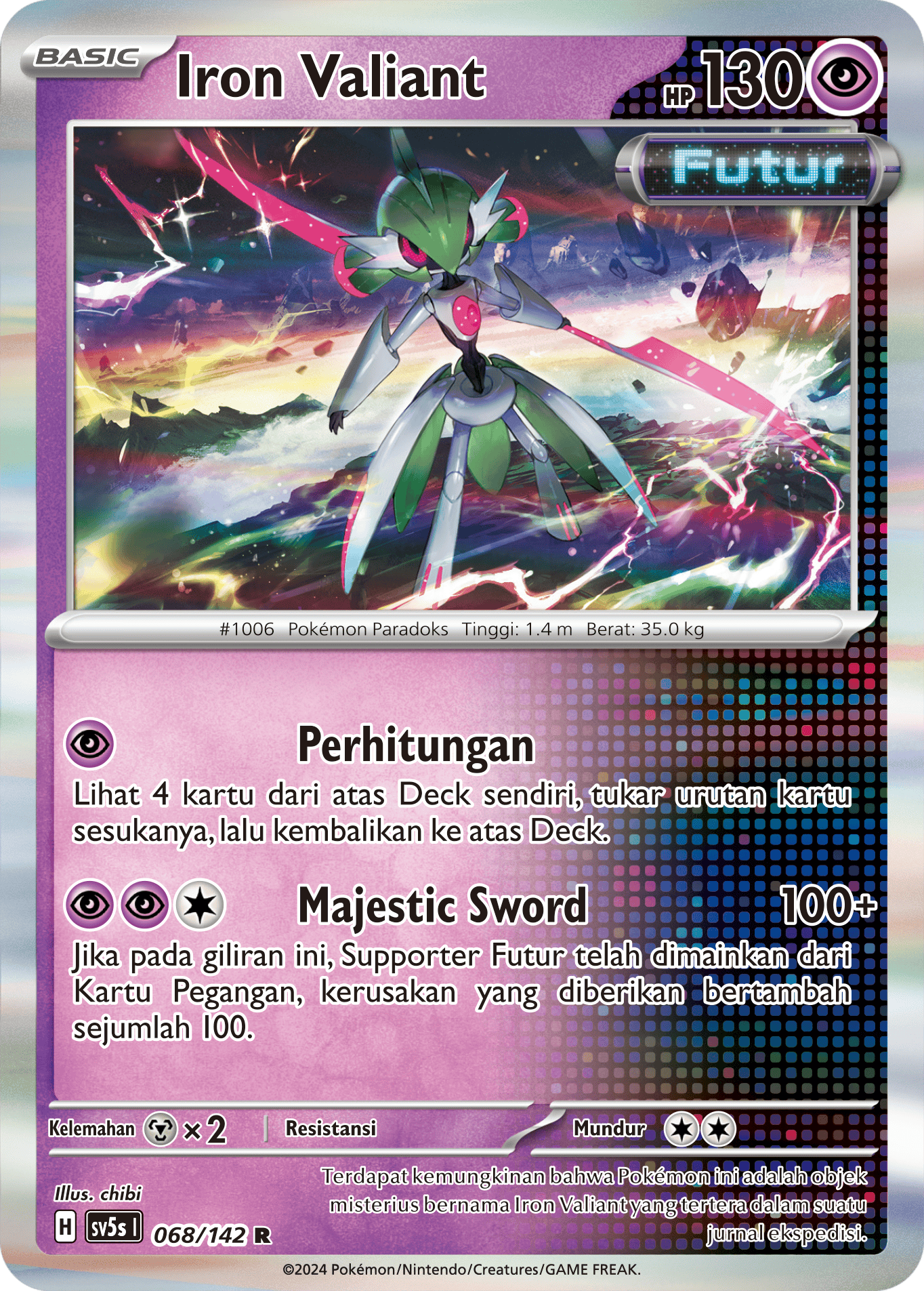 Iron Valiant 068 — Paradoks Andalan (Indonesian Pokémon TCG card)