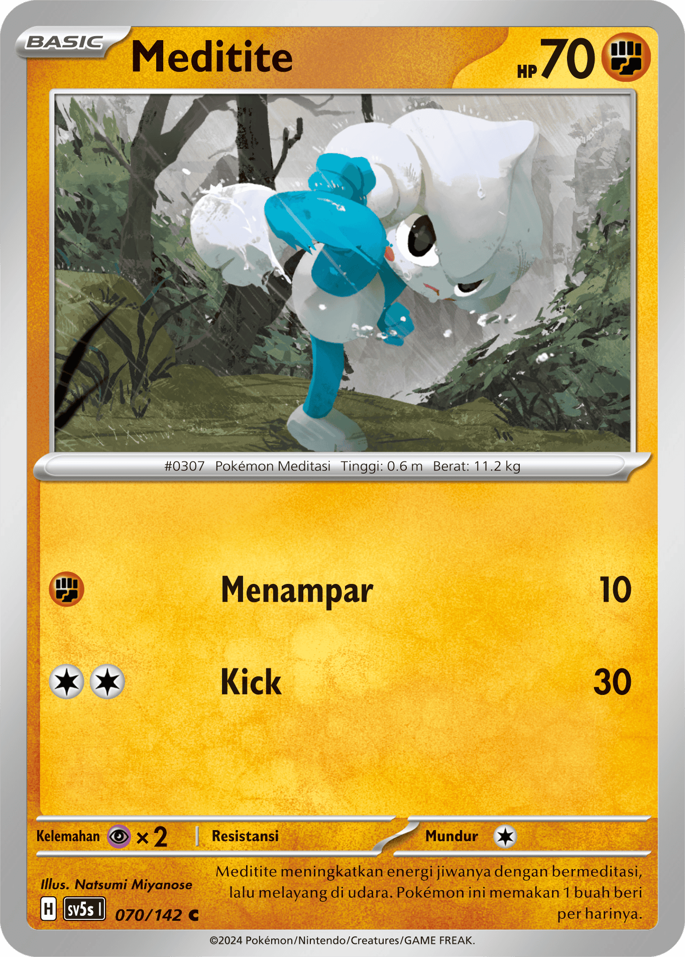 Meditite 070 — Paradoks Andalan (Indonesian Pokémon TCG card)