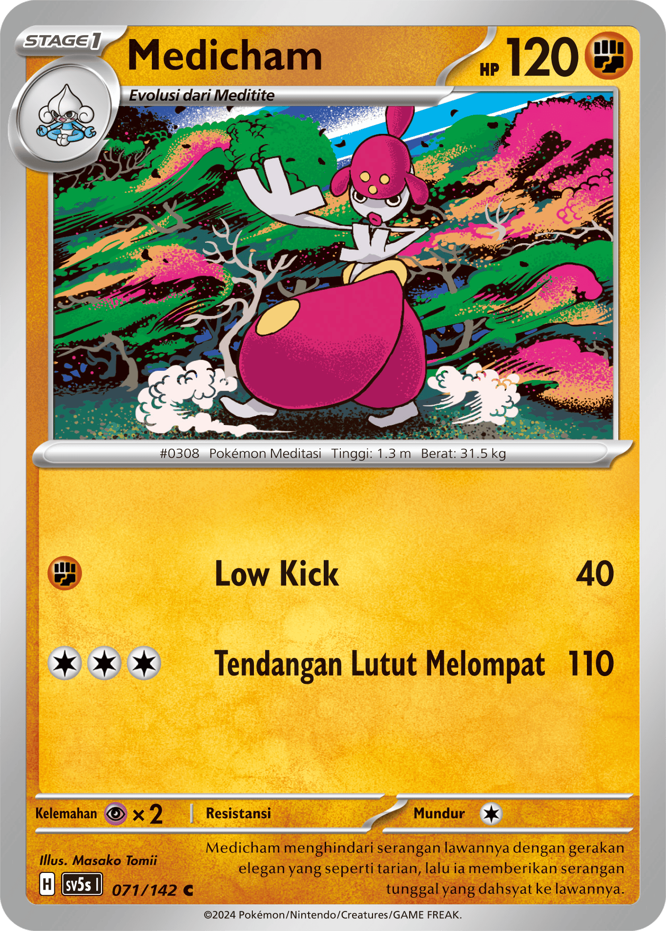 Medicham 071 — Paradoks Andalan (Indonesian Pokémon TCG card)