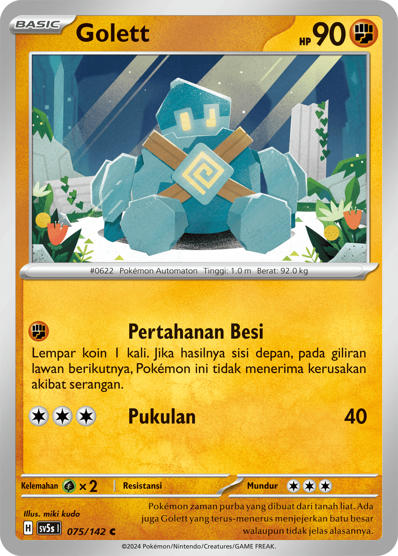 Golett 075 — Paradoks Andalan (Indonesian Pokémon TCG card)