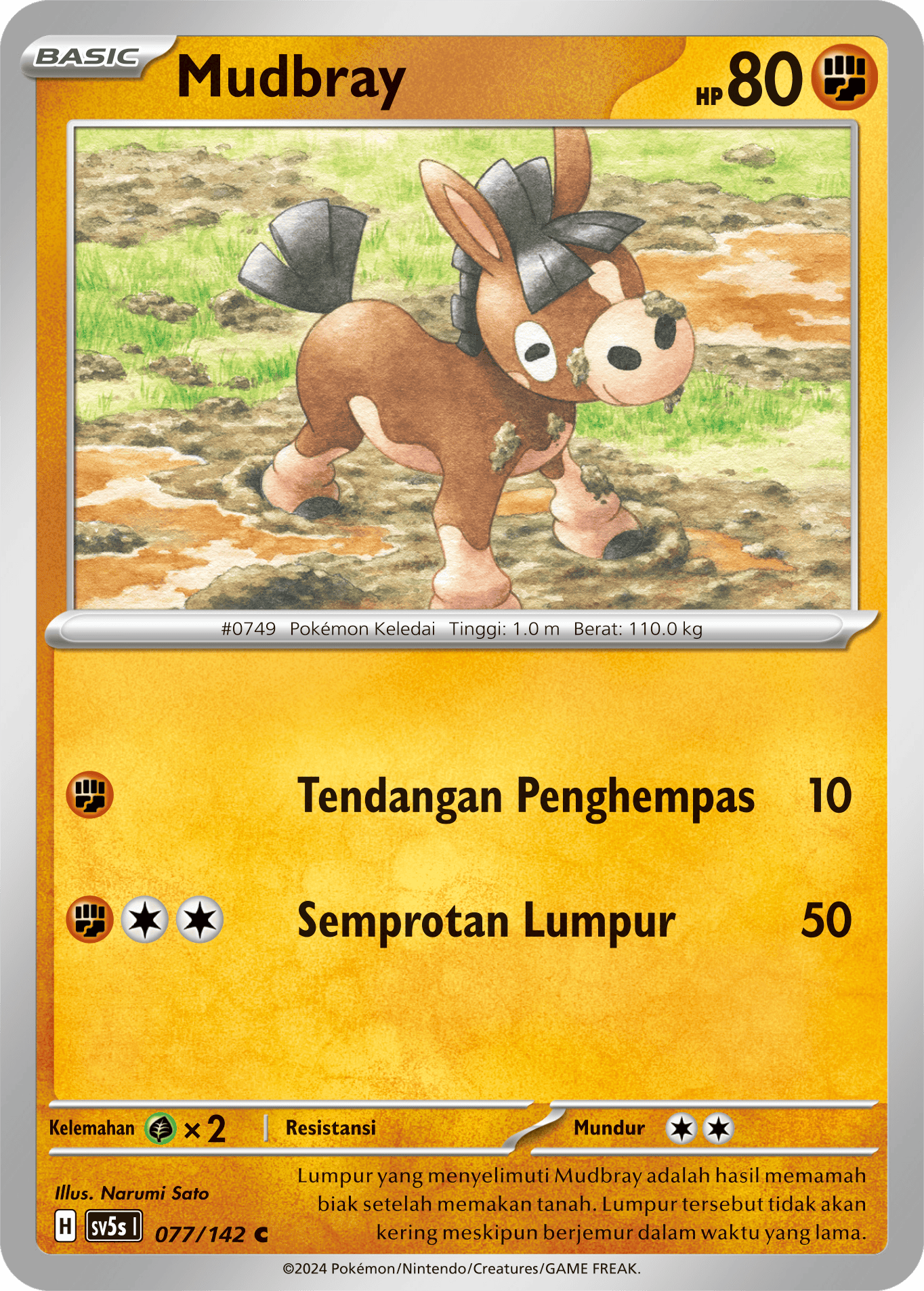 Mudbray 077 — Paradoks Andalan (Indonesian Pokémon TCG card)