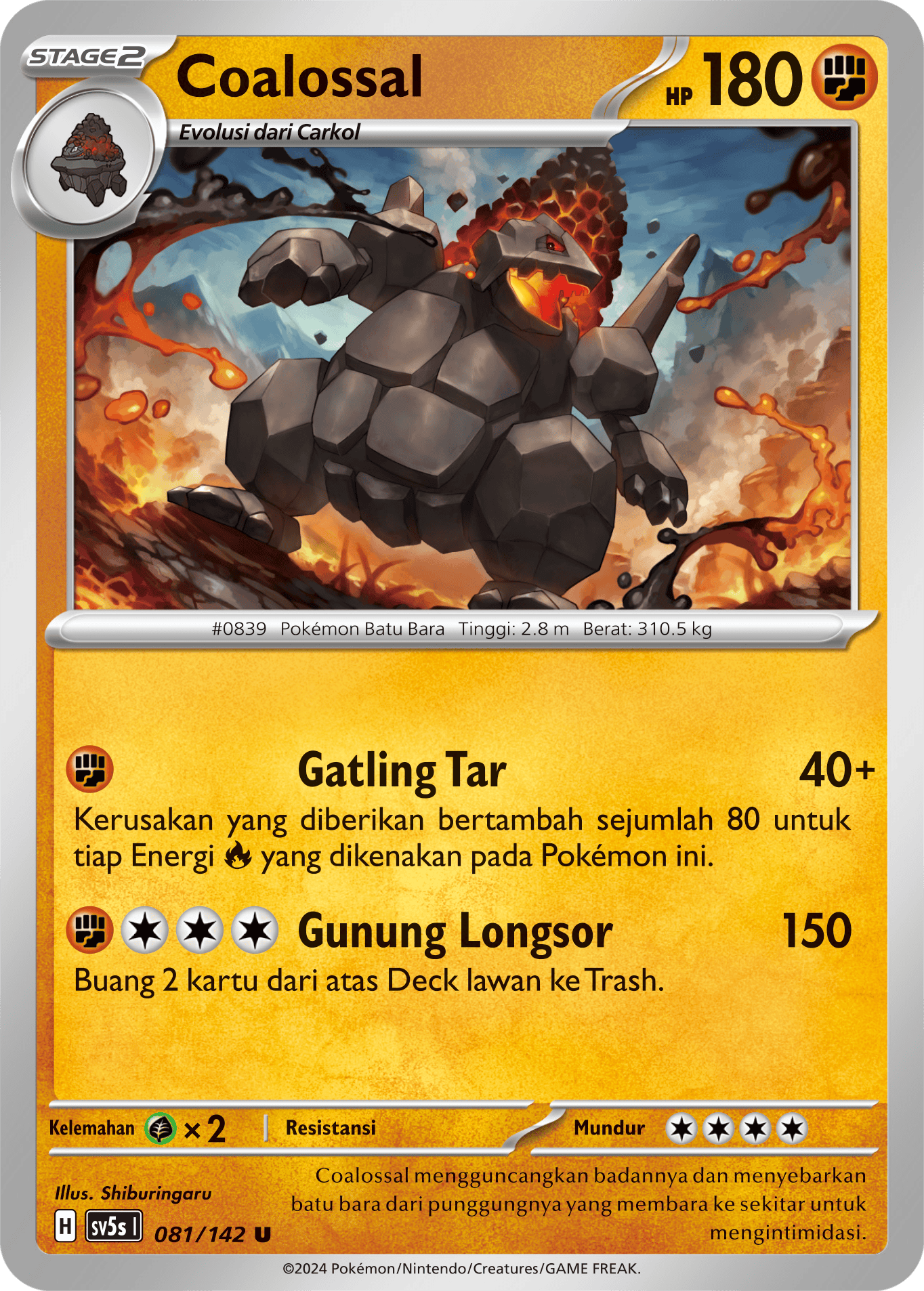 Coalossal 081 — Paradoks Andalan (Indonesian Pokémon TCG card)