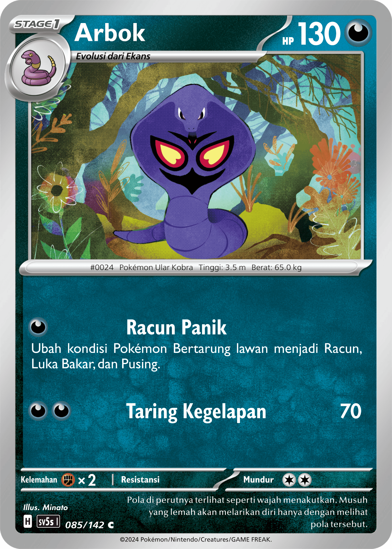 Arbok 085 — Paradoks Andalan (Indonesian Pokémon TCG card)