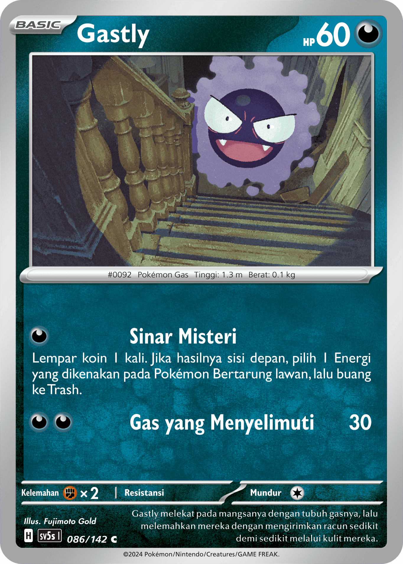 Gastly 086 — Paradoks Andalan (Indonesian Pokémon TCG card)