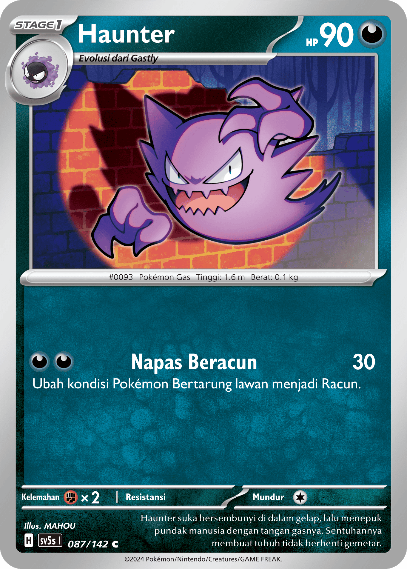 Haunter 087 — Paradoks Andalan (Indonesian Pokémon TCG card)